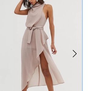 ASOS drape neck midi dress